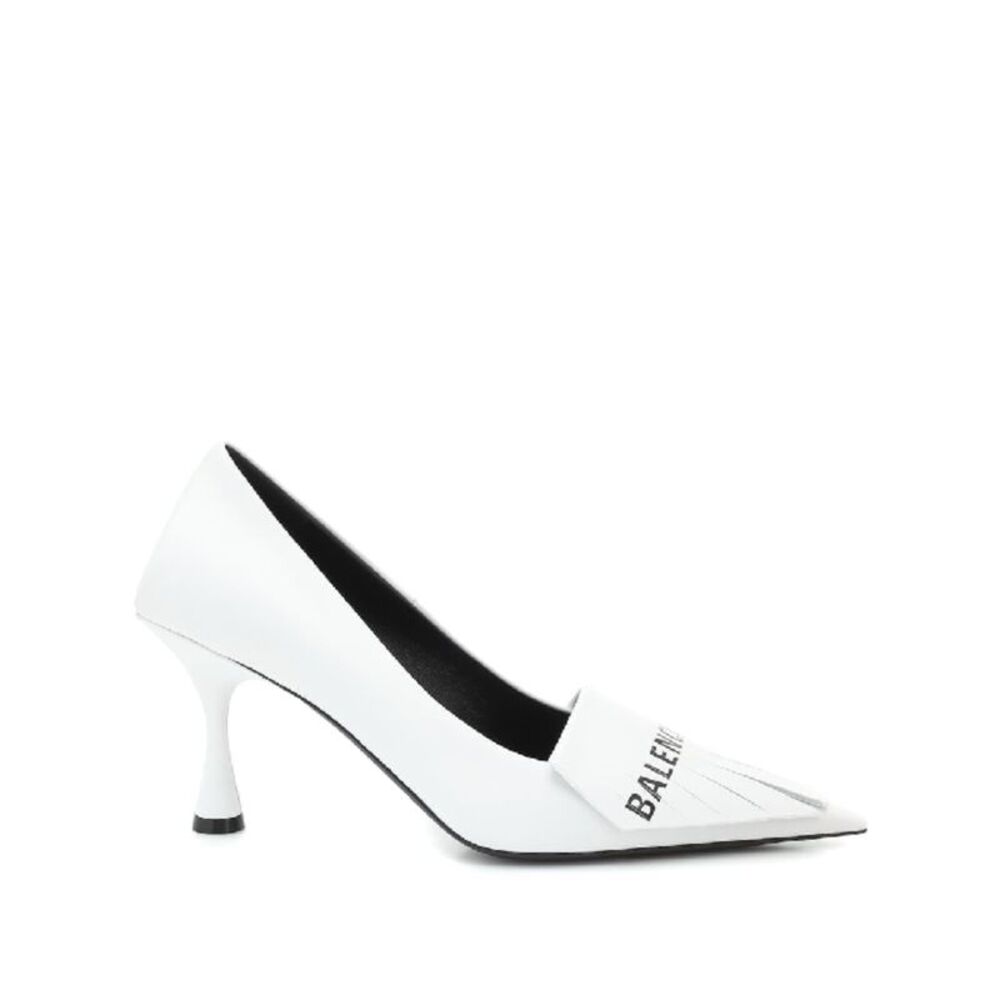 NWT BALENCIAGA Womens White Fringe Fringe Toe Slip On Leather Pumps Shoes 36